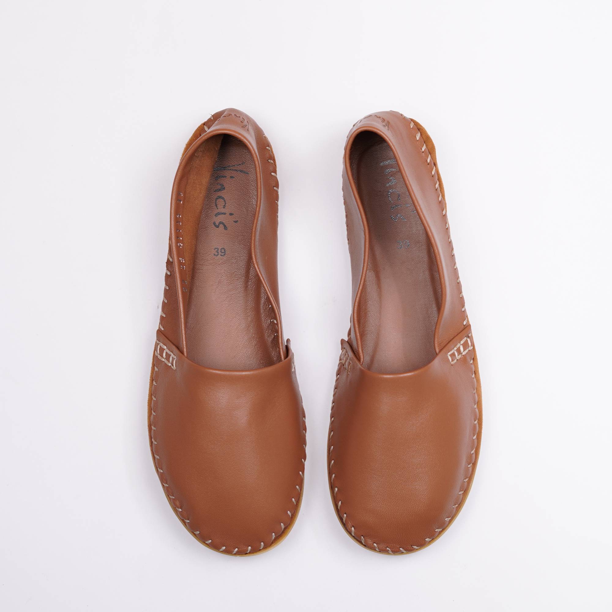 ANUKI cognac Damen - Barefoot Mokassin