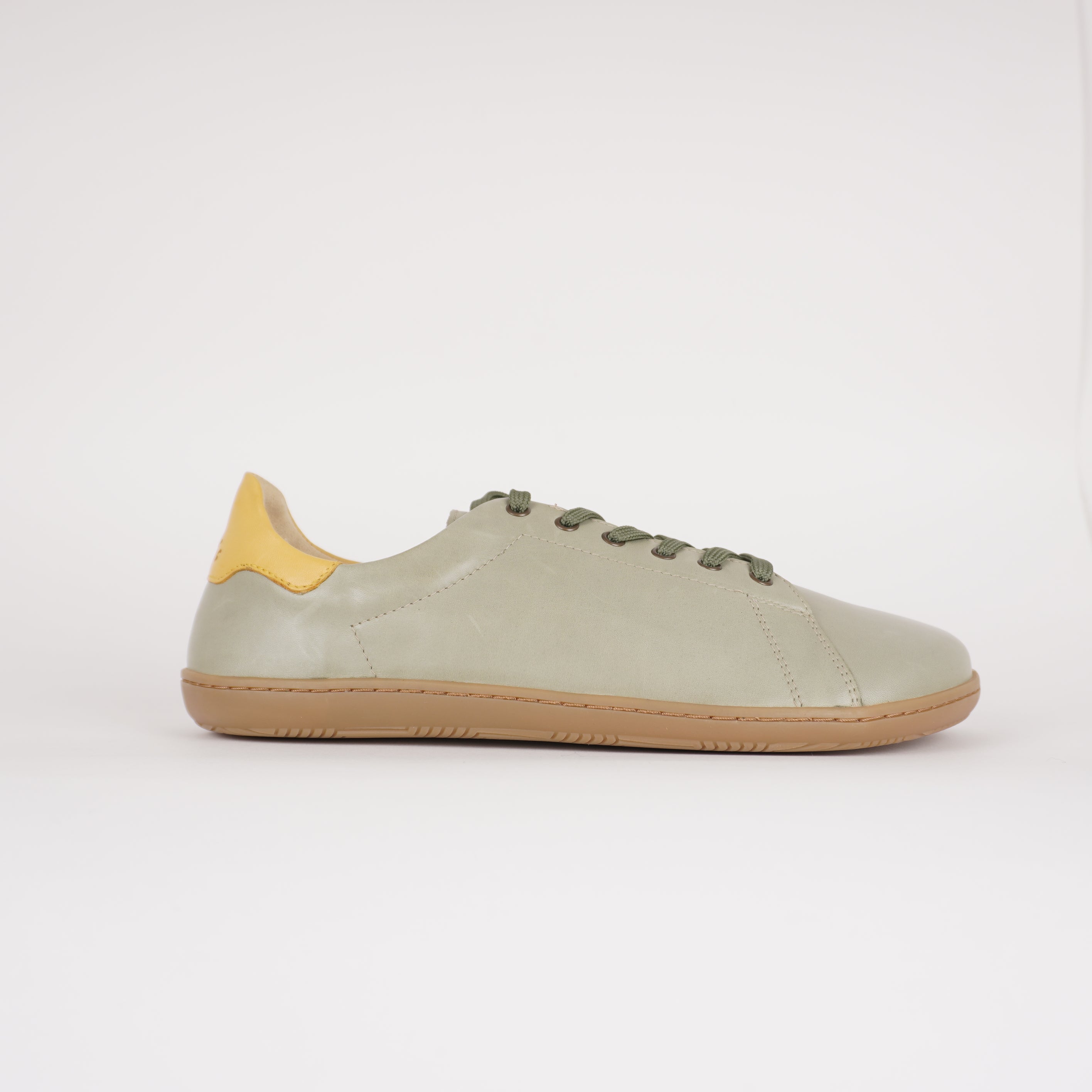 jadegrüner Barfußsneaker aus Glattleder