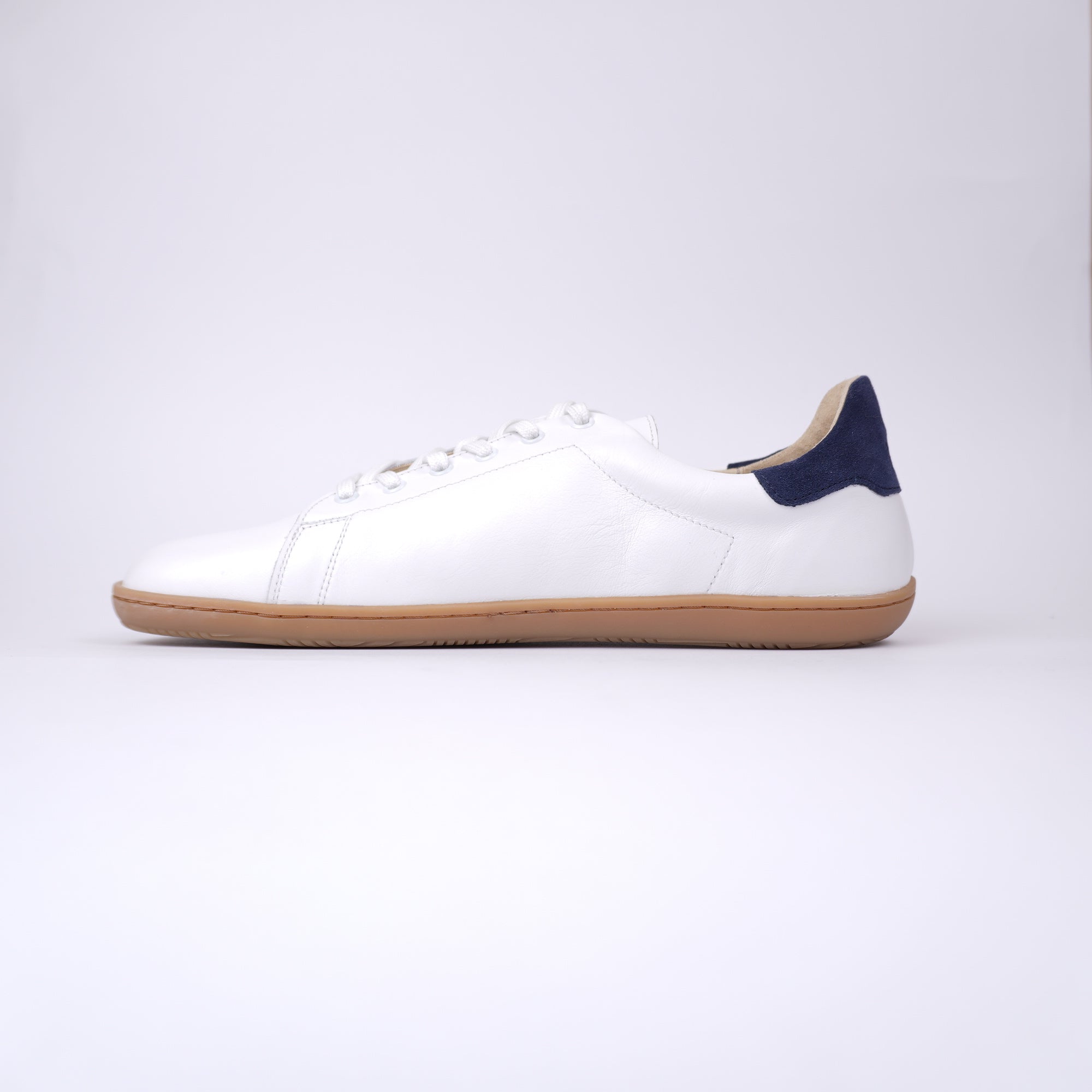 Barfußsneaker Glattleder weiß, Seitenansicht