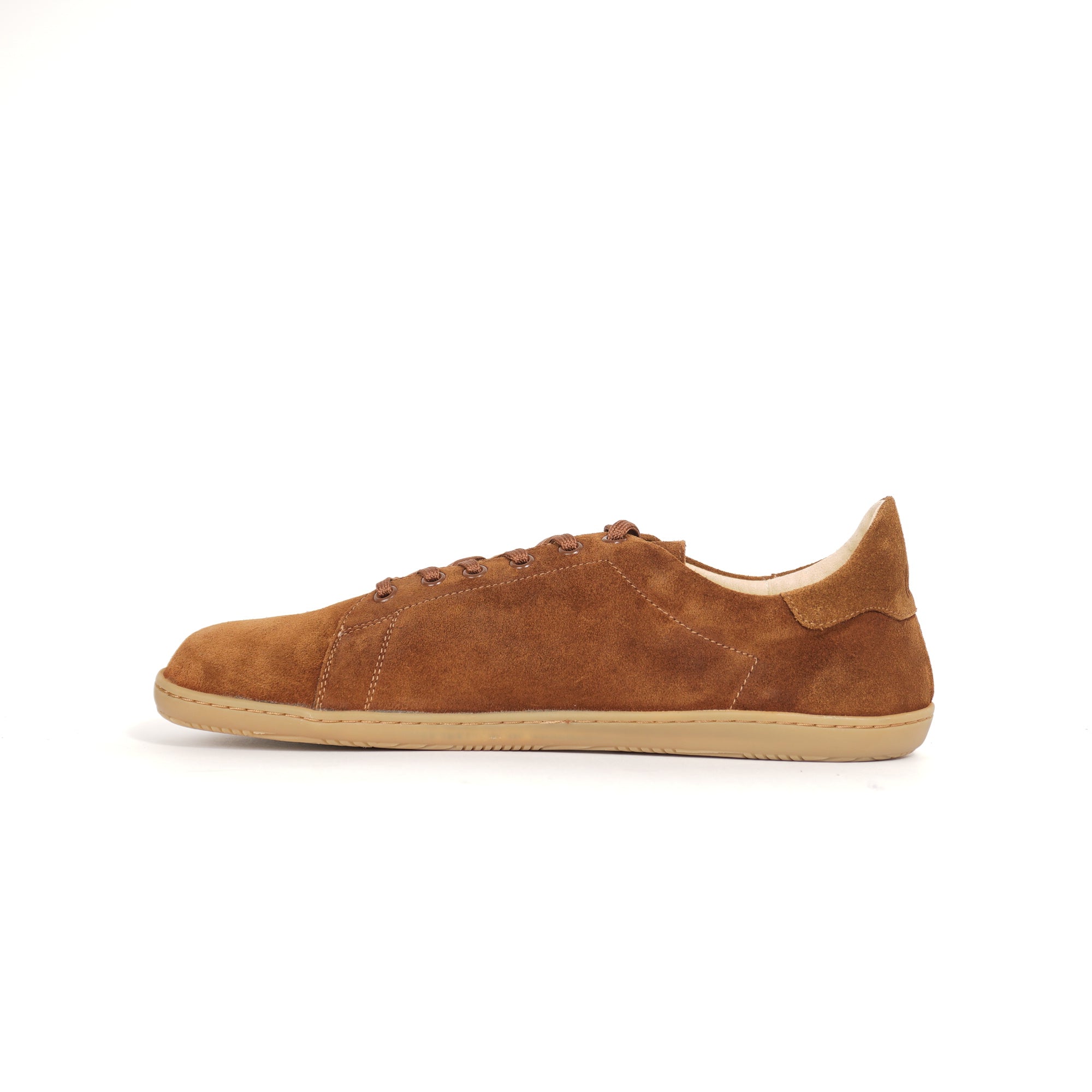 Barfußsneaker aus Rauleder, cognac, Seitenansicht