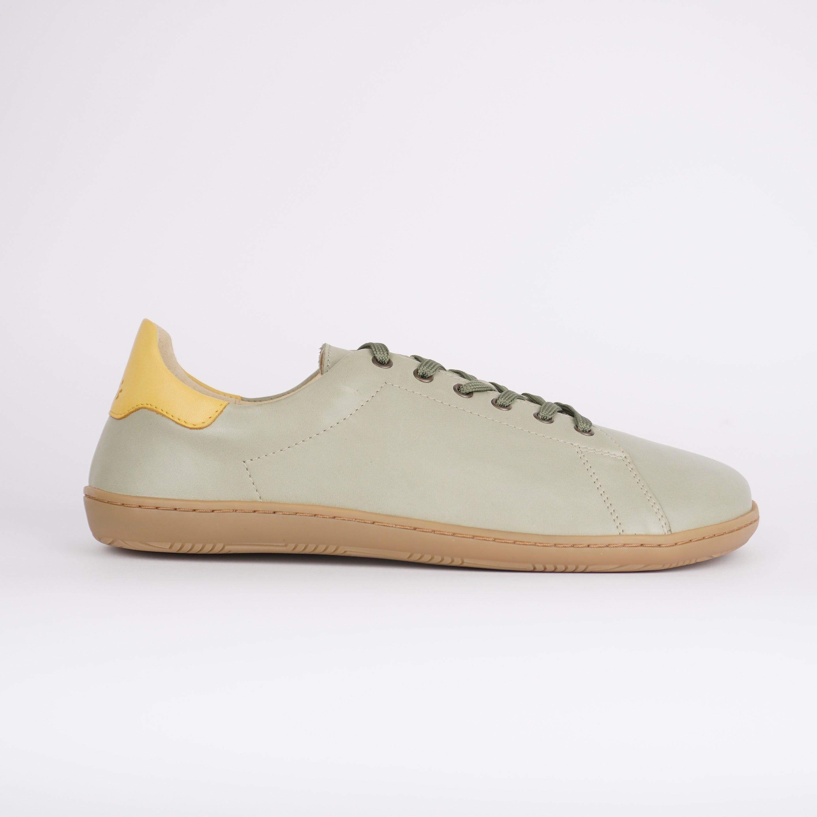 jadegrüner Barfußsneaker aus Glattleder