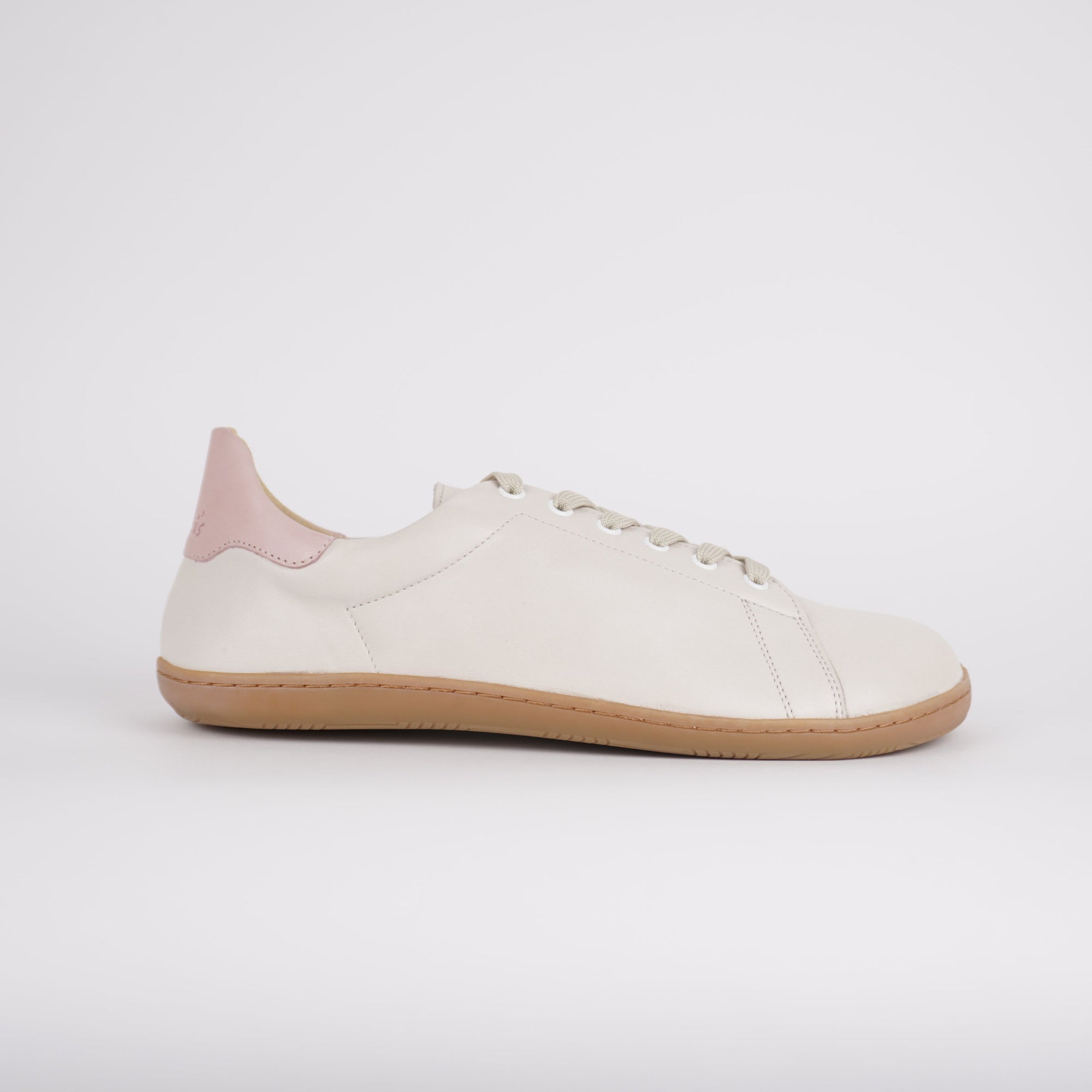 Barfußsneaker aus Glattleder für Damen ivory rosé elfenbein