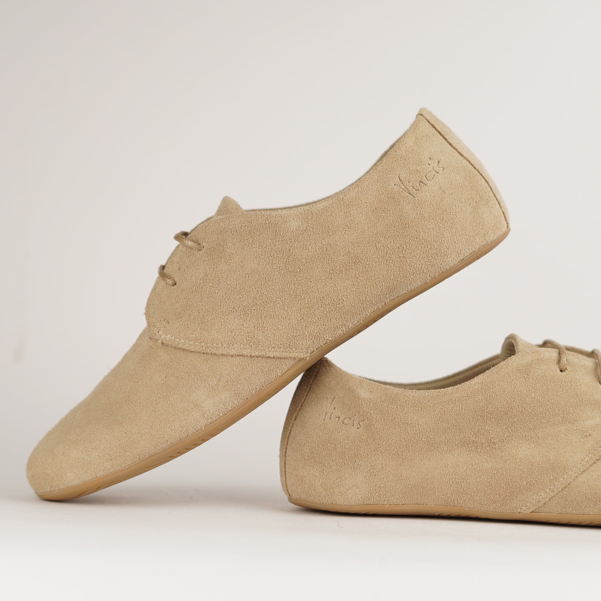 LAYLA sand velour Damen- Barefoot Derby