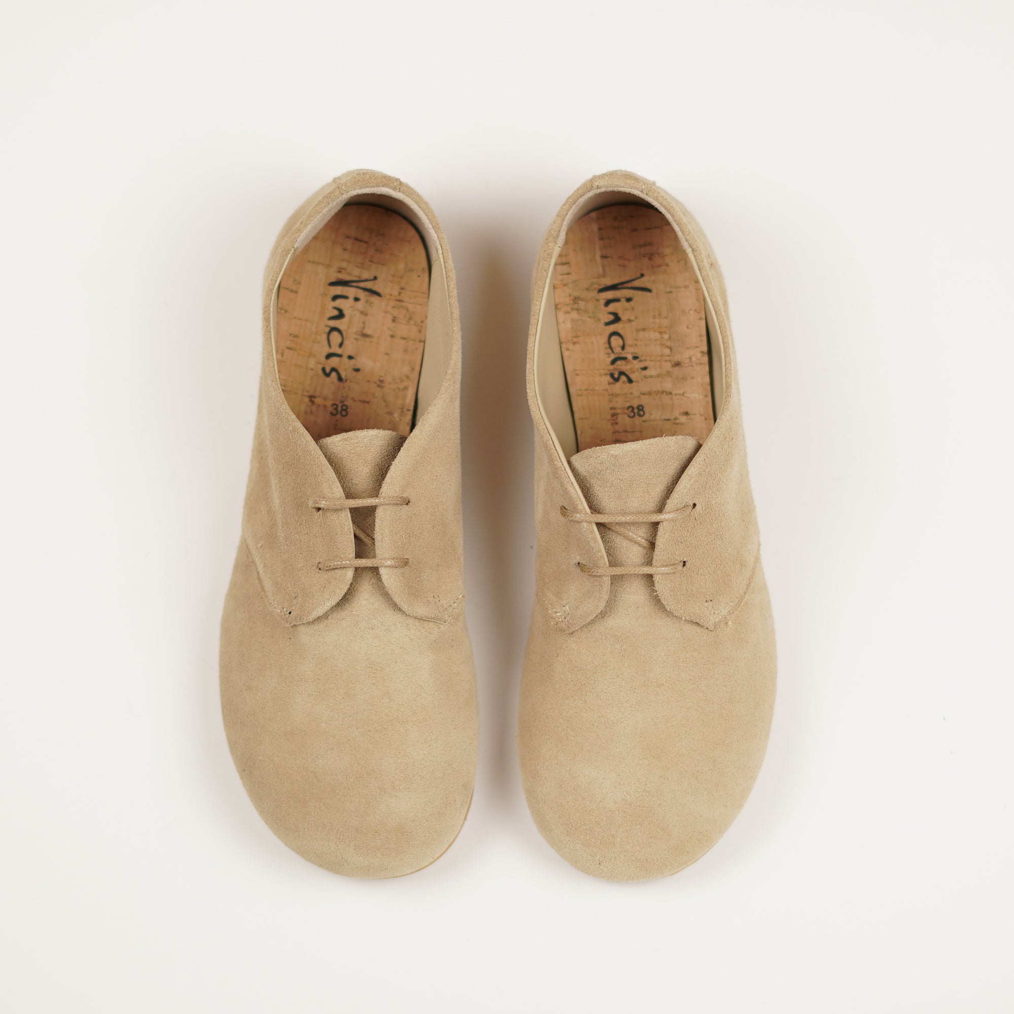 LAYLA sand velour Damen- Barefoot Derby