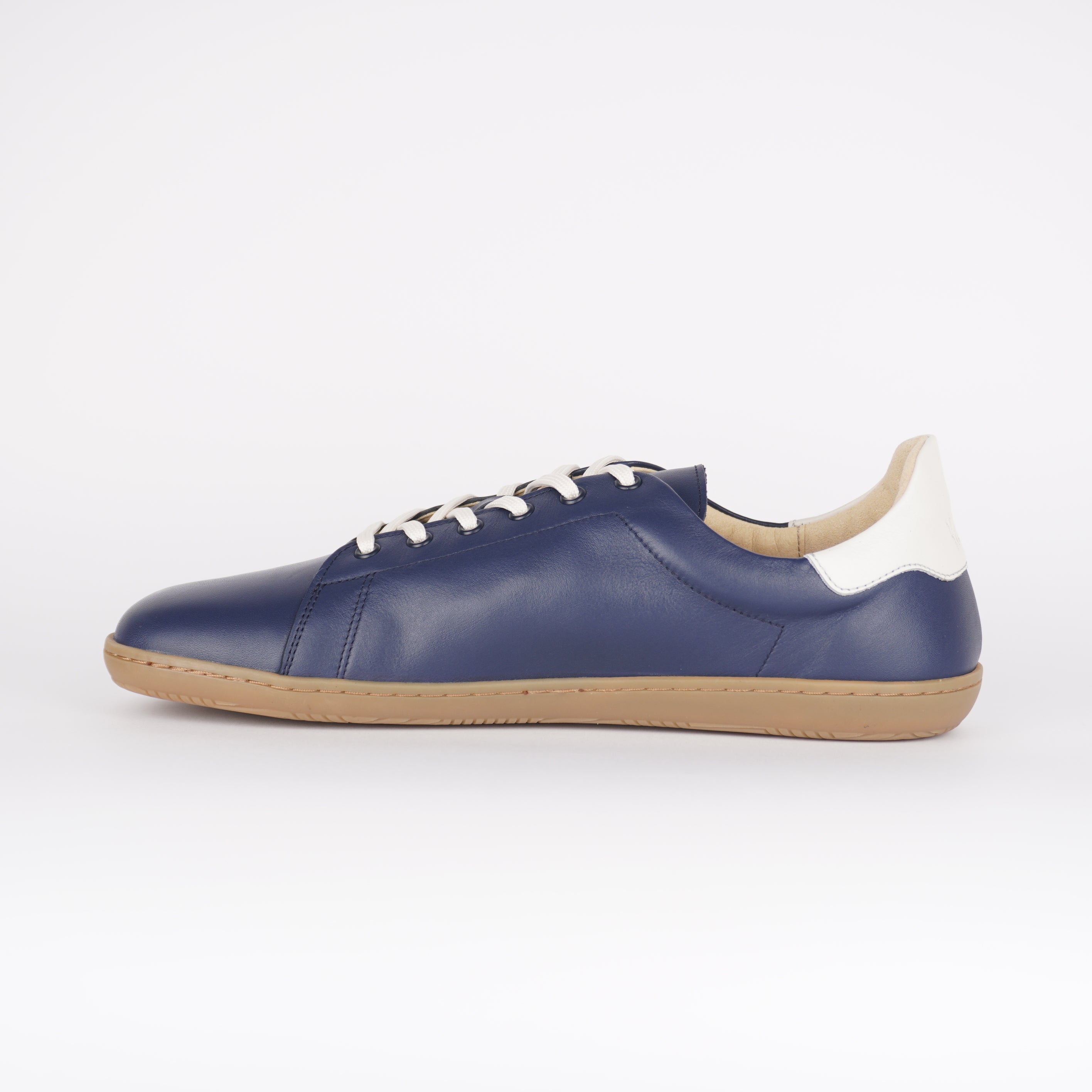 Barfußsneaker Glattleder navy, Seitenansicht
